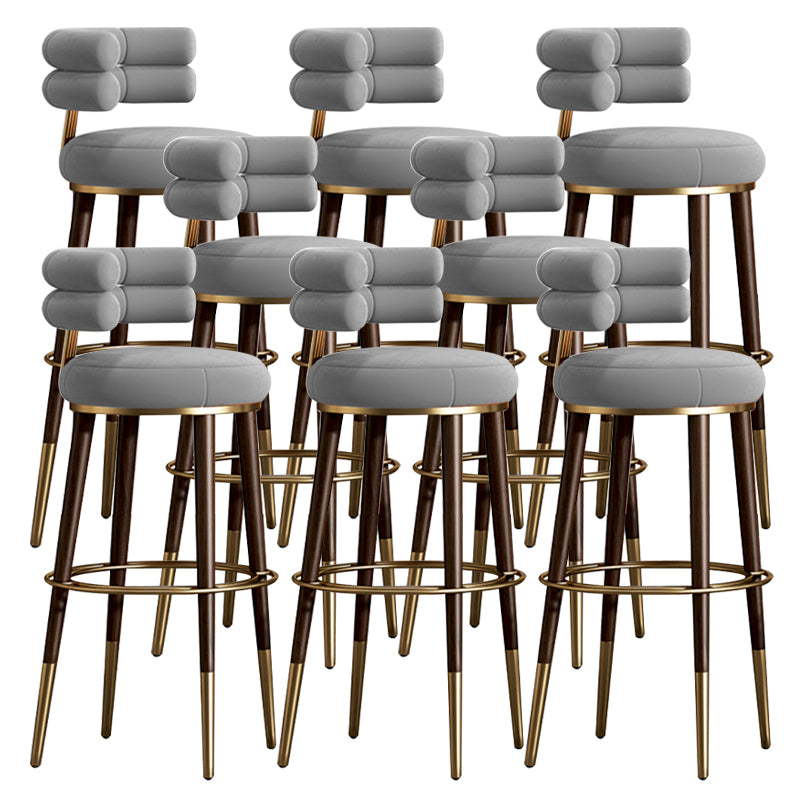 Glam Velvet Upholstered Bar Stool Indoor Low Back Armless Stool