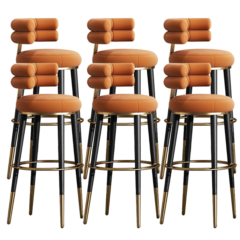 Glam Velvet Upholstered Bar Stool Indoor Low Back Armless Stool