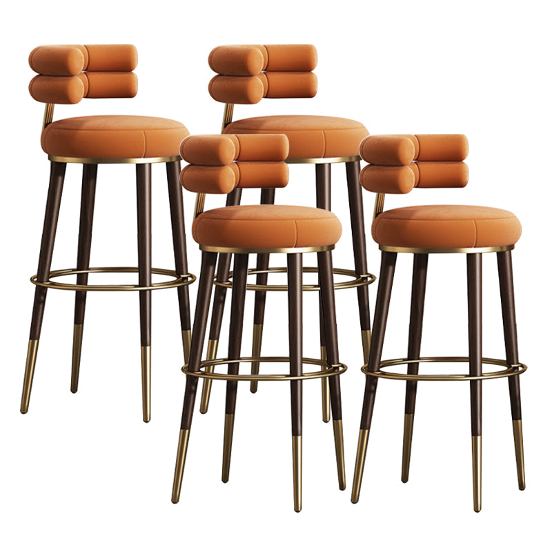 Glam Velvet Upholstered Bar Stool Indoor Low Back Armless Stool