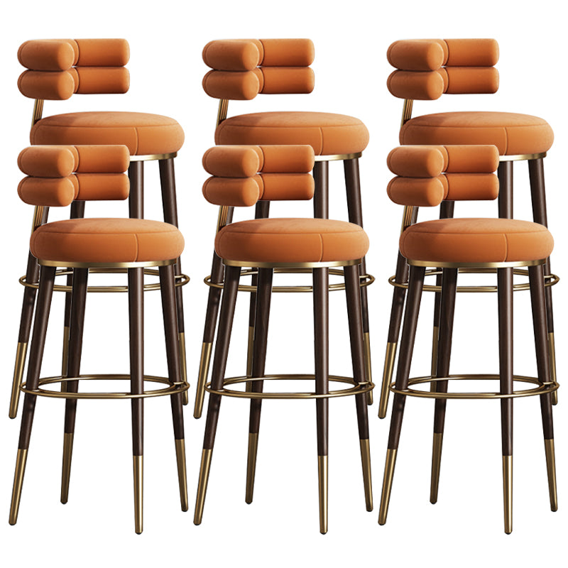 Glam Velvet Upholstered Bar Stool Indoor Low Back Armless Stool