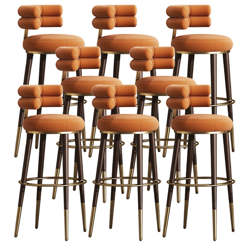 Glam Velvet Upholstered Bar Stool Indoor Low Back Armless Stool