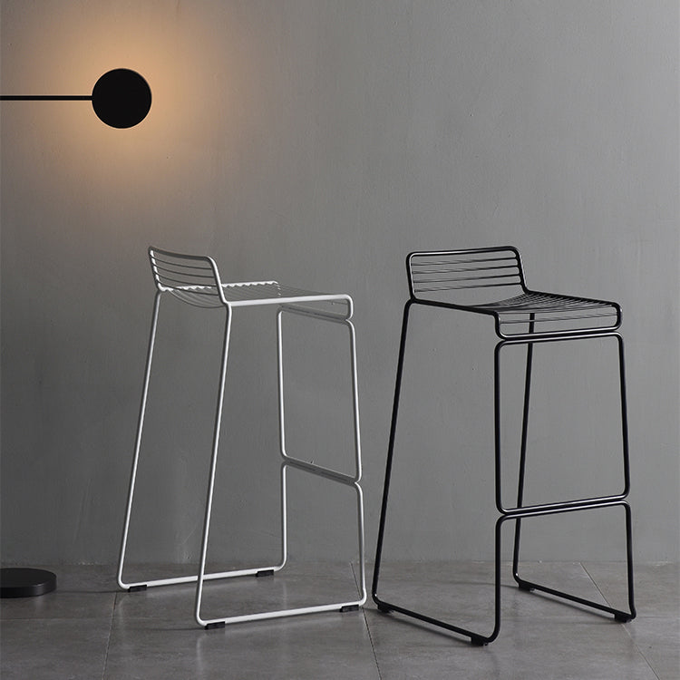 Industrial Armless Low Back Stool Steel Bar Height Stool for Bristol