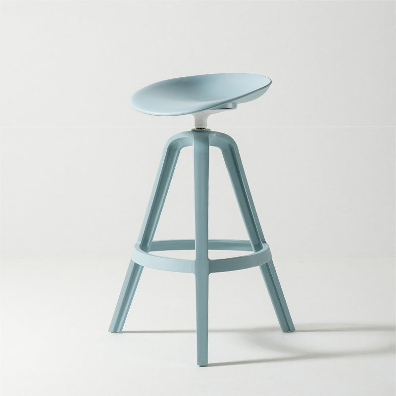 Low Back Plastic Swivel Bar Stool Industrial Armless Stool for Living Room
