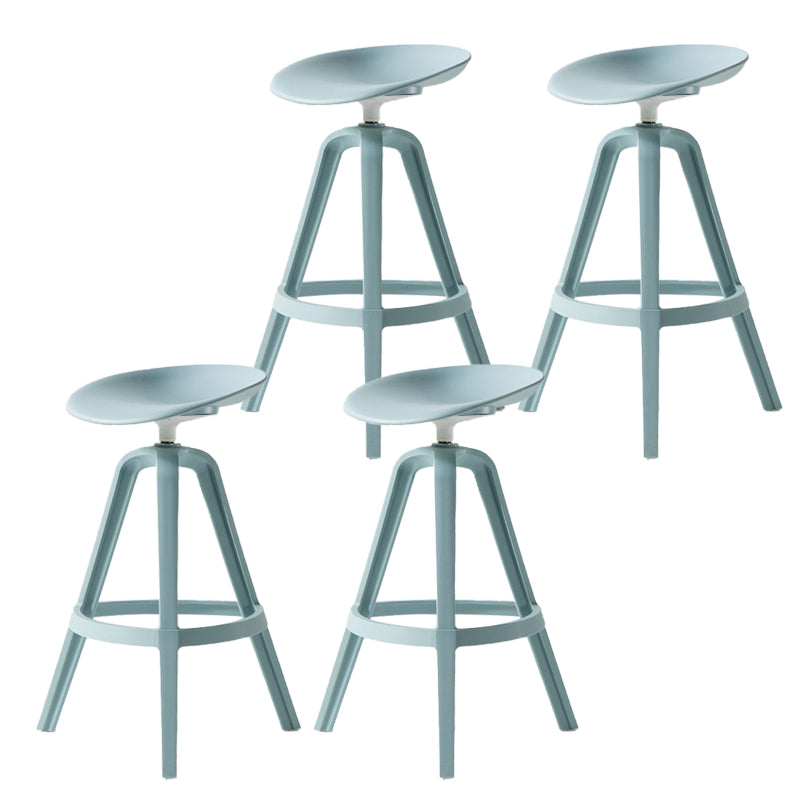Low Back Plastic Swivel Bar Stool Industrial Armless Stool for Living Room