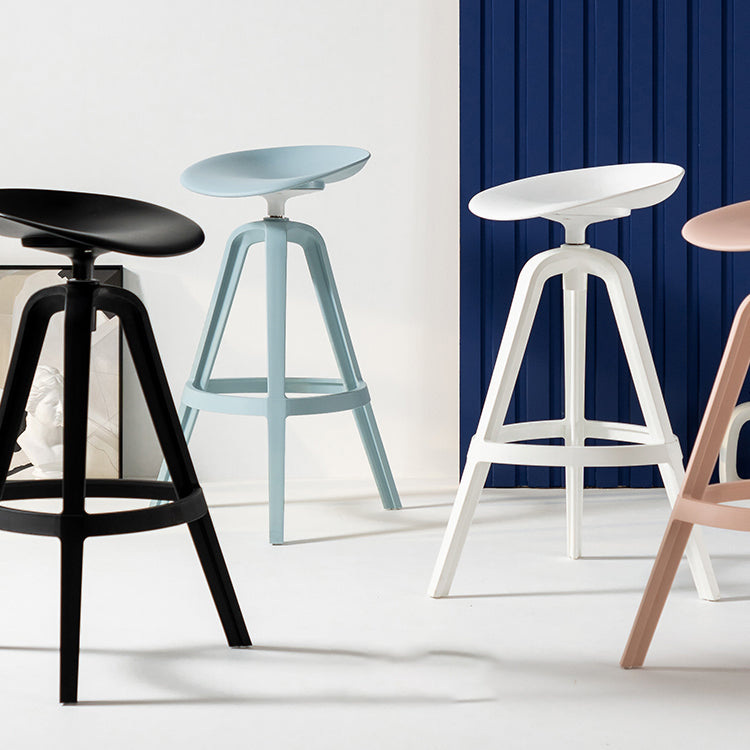 Low Back Plastic Swivel Bar Stool Industrial Armless Stool for Living Room