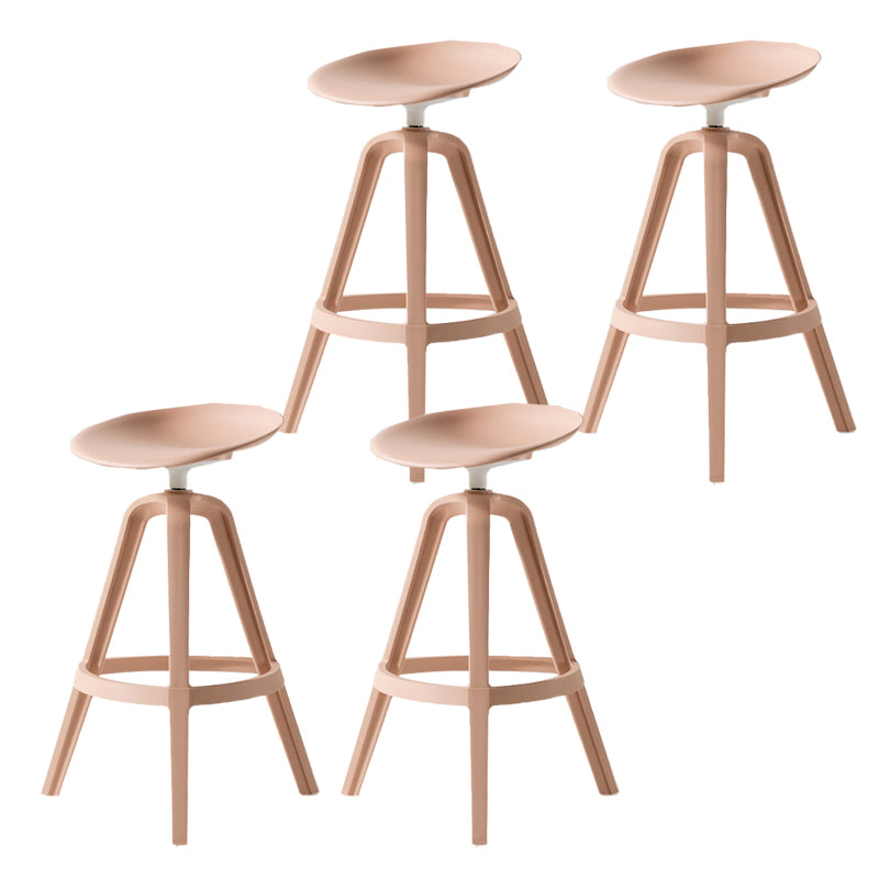 Low Back Plastic Swivel Bar Stool Industrial Armless Stool for Living Room