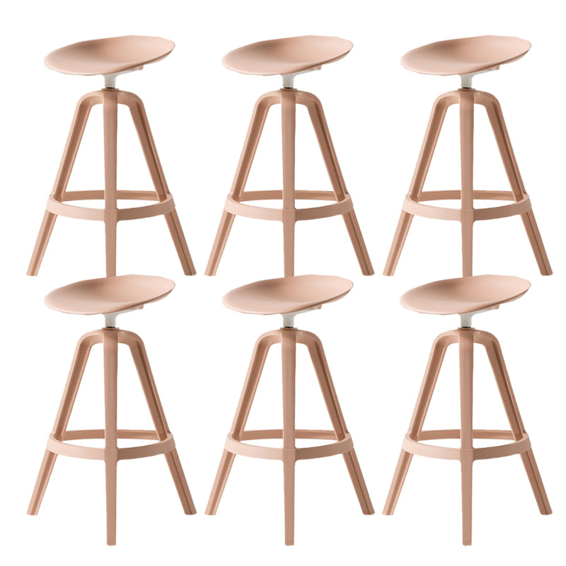 Low Back Plastic Swivel Bar Stool Industrial Armless Stool for Living Room