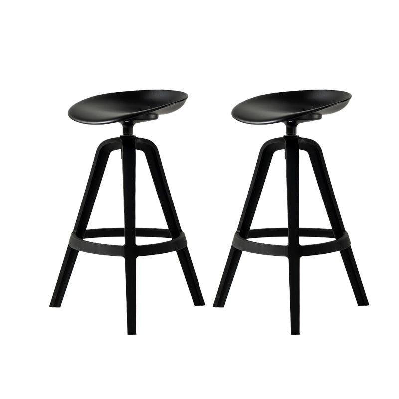 Low Back Plastic Swivel Bar Stool Industrial Armless Stool for Living Room