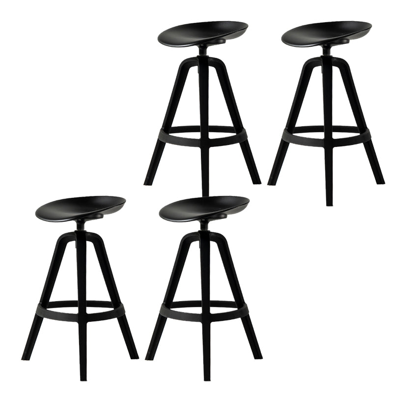 Low Back Plastic Swivel Bar Stool Industrial Armless Stool for Living Room