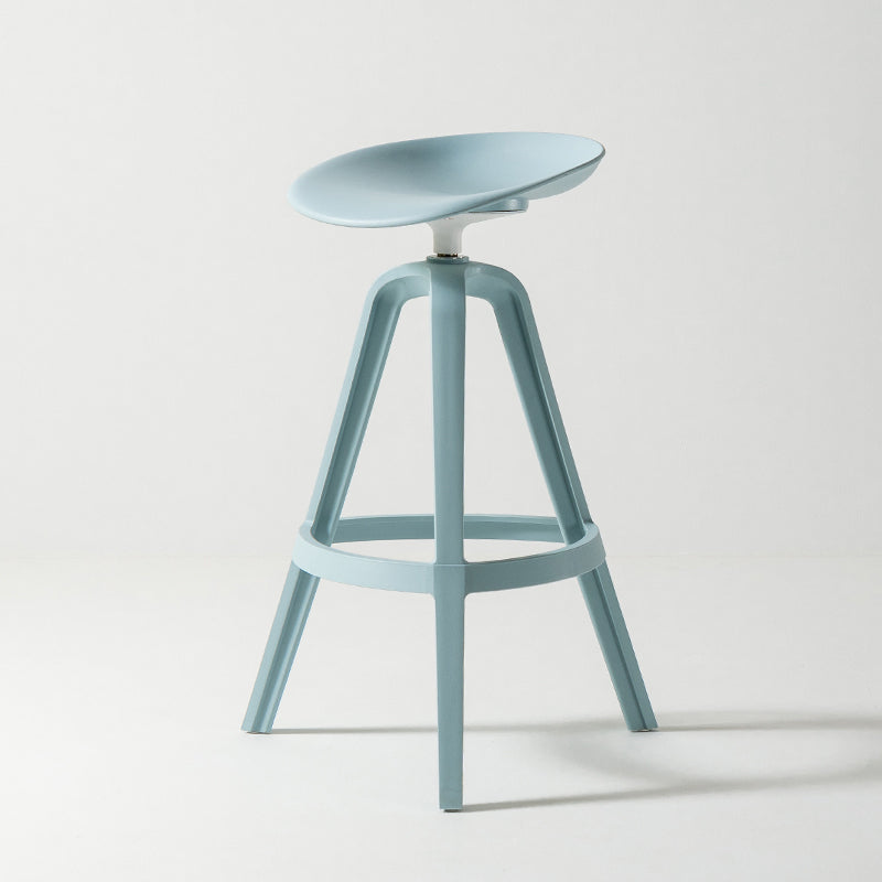 Low Back Plastic Swivel Bar Stool Industrial Armless Stool for Living Room