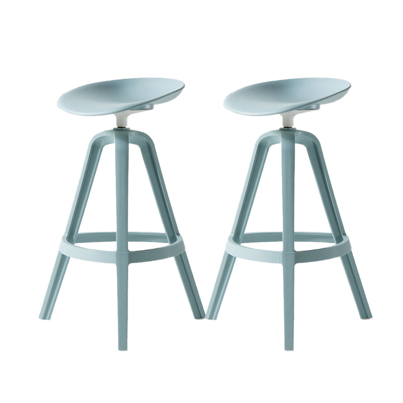 Low Back Plastic Swivel Bar Stool Industrial Armless Stool for Living Room