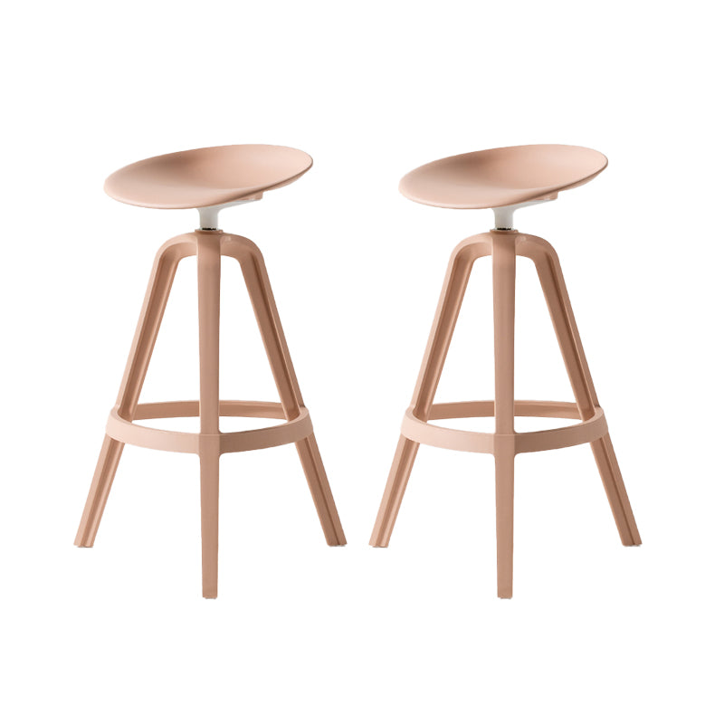 Low Back Plastic Swivel Bar Stool Industrial Armless Stool for Living Room
