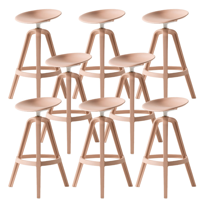 Low Back Plastic Swivel Bar Stool Industrial Armless Stool for Living Room