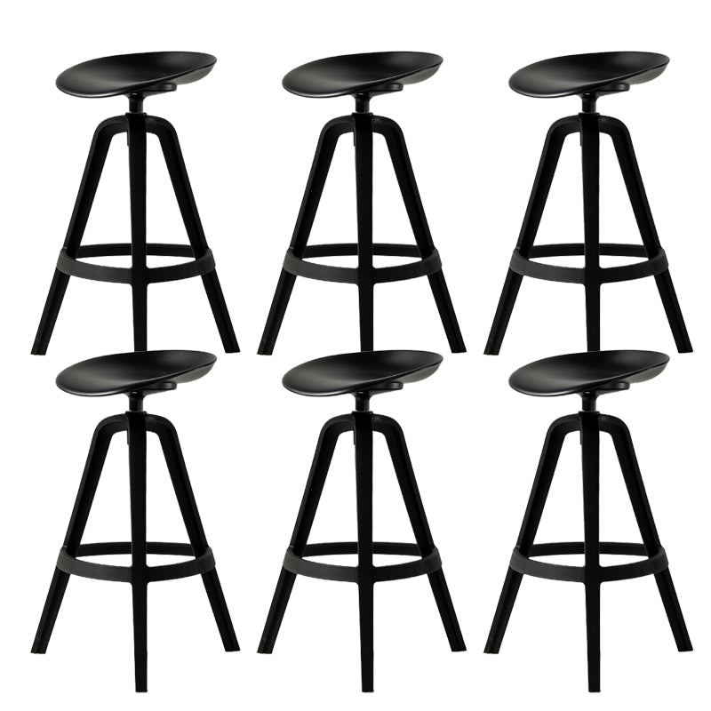 Low Back Plastic Swivel Bar Stool Industrial Armless Stool for Living Room