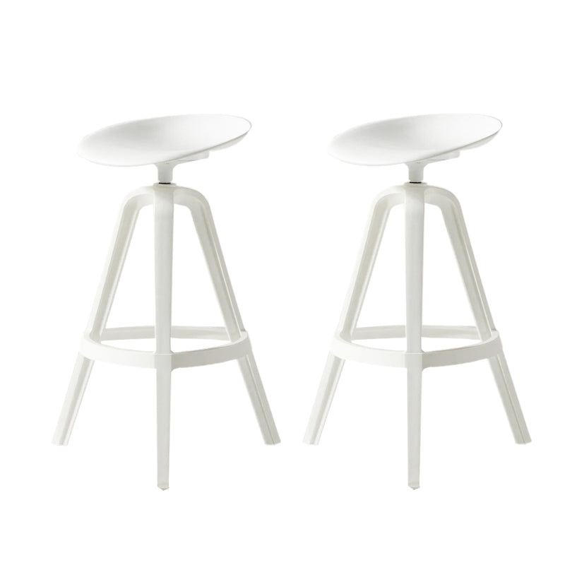 Low Back Plastic Swivel Bar Stool Industrial Armless Stool for Living Room