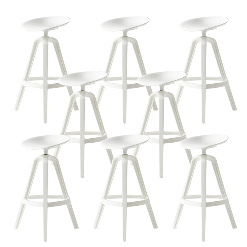Low Back Plastic Swivel Bar Stool Industrial Armless Stool for Living Room