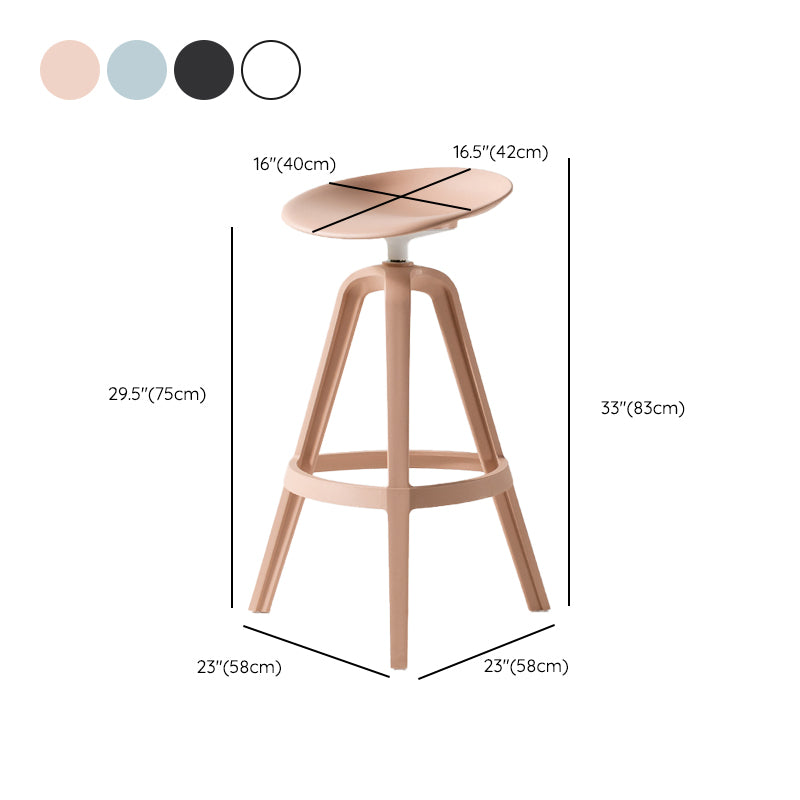 Low Back Plastic Swivel Bar Stool Industrial Armless Stool for Living Room