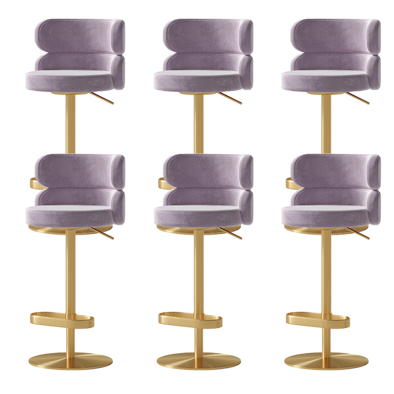 Contemporary Low Back Dining Stool Adjustable Height Bar Stool with Footrest