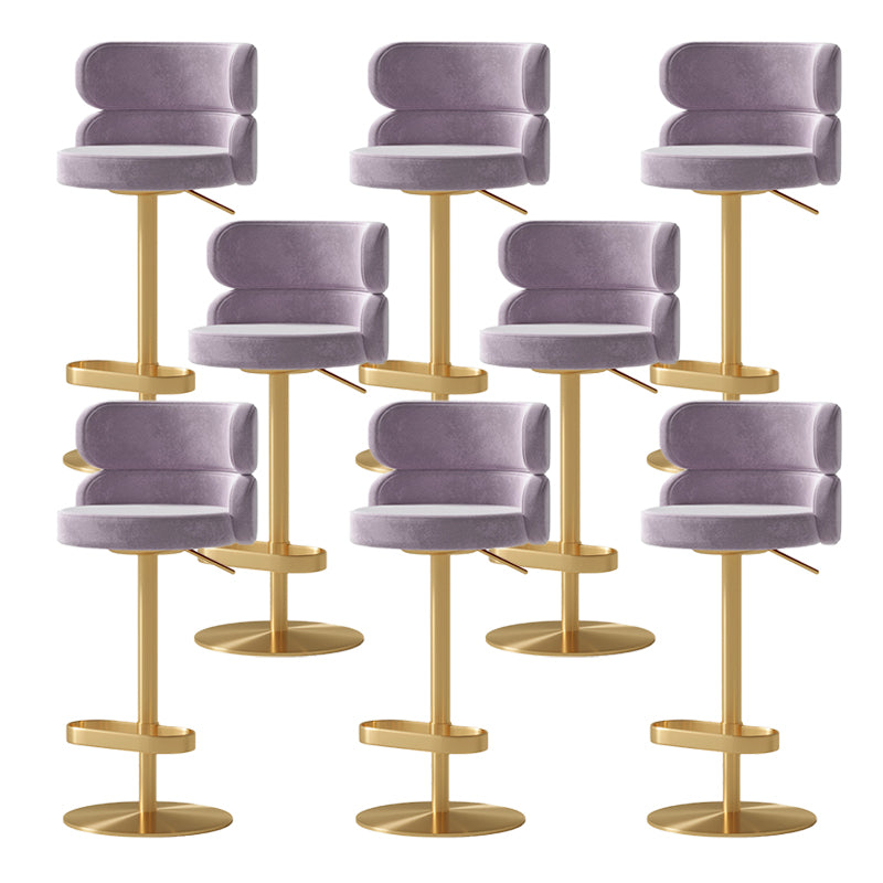 Contemporary Low Back Dining Stool Adjustable Height Bar Stool with Footrest