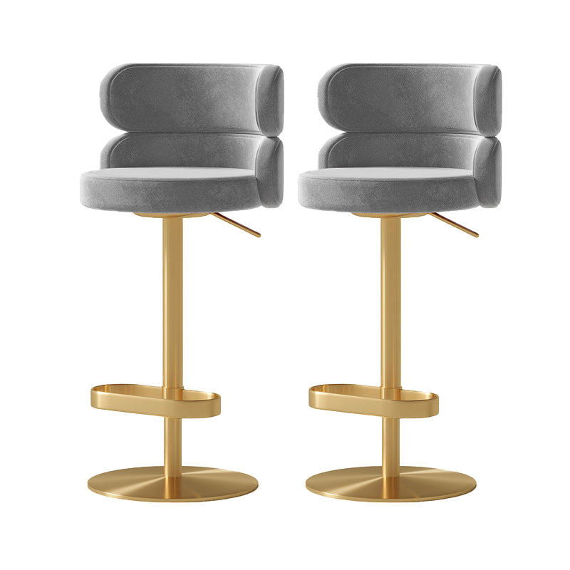 Contemporary Low Back Dining Stool Adjustable Height Bar Stool with Footrest