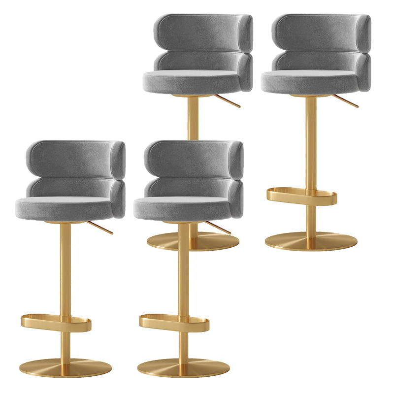 Contemporary Low Back Dining Stool Adjustable Height Bar Stool with Footrest