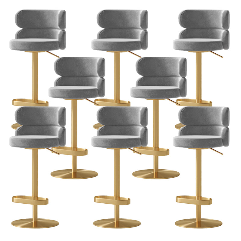 Contemporary Low Back Dining Stool Adjustable Height Bar Stool with Footrest