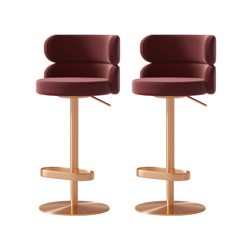 Contemporary Low Back Dining Stool Adjustable Height Bar Stool with Footrest