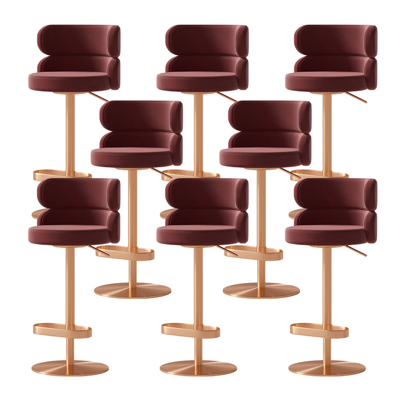 Contemporary Low Back Dining Stool Adjustable Height Bar Stool with Footrest