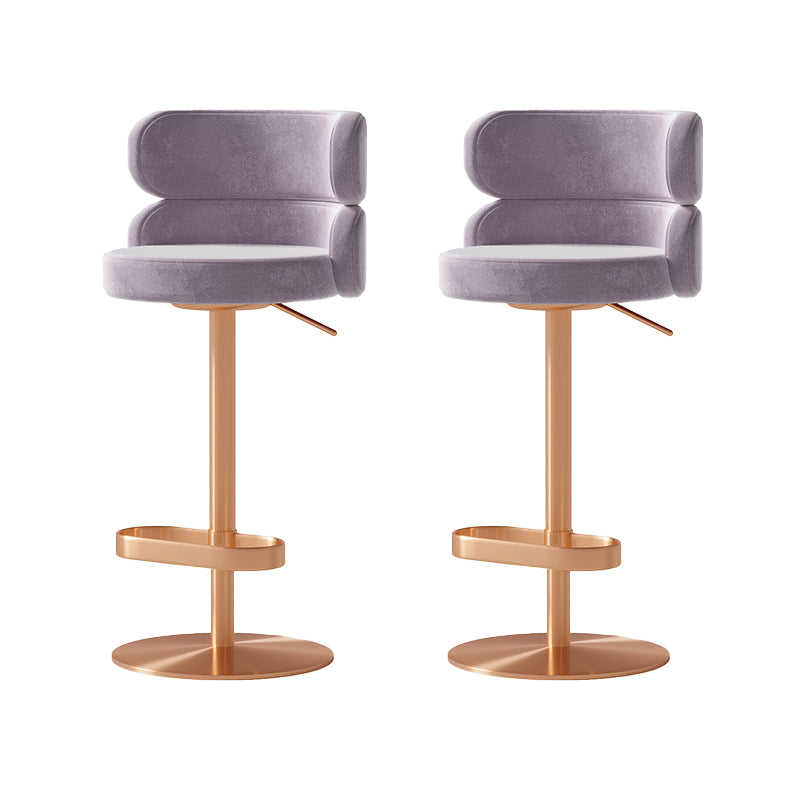 Contemporary Low Back Dining Stool Adjustable Height Bar Stool with Footrest