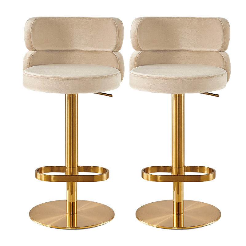 Contemporary Low Back Dining Stool Adjustable Height Bar Stool with Footrest