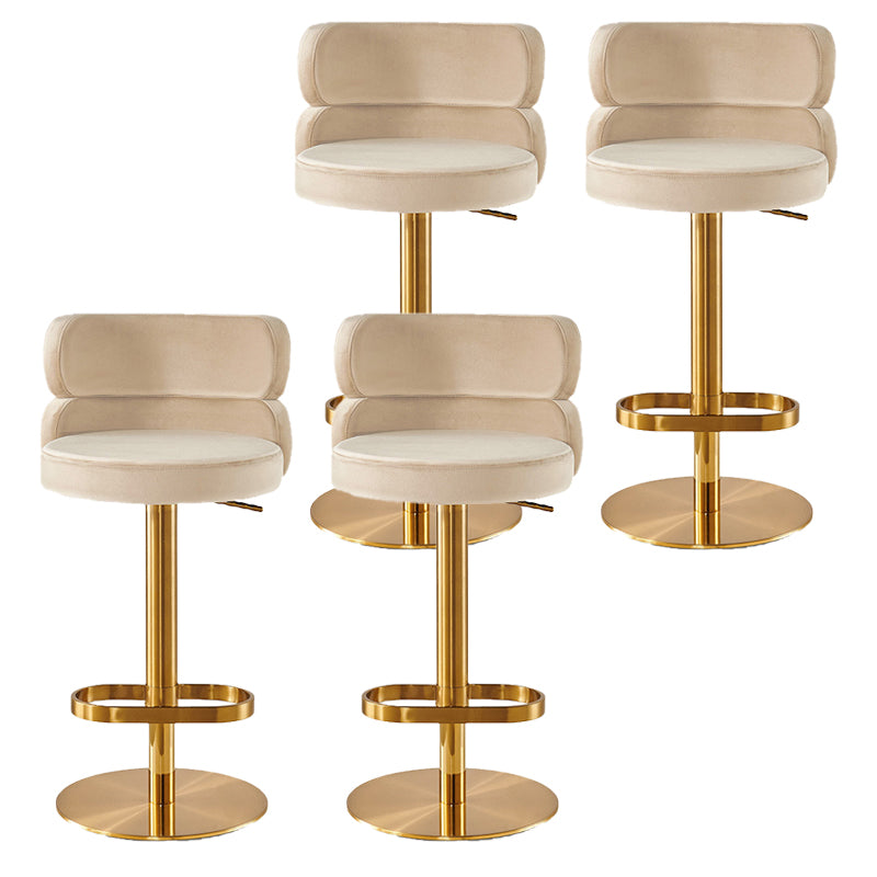 Contemporary Low Back Dining Stool Adjustable Height Bar Stool with Footrest