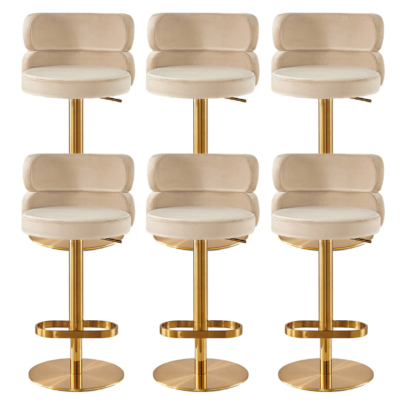 Contemporary Low Back Dining Stool Adjustable Height Bar Stool with Footrest