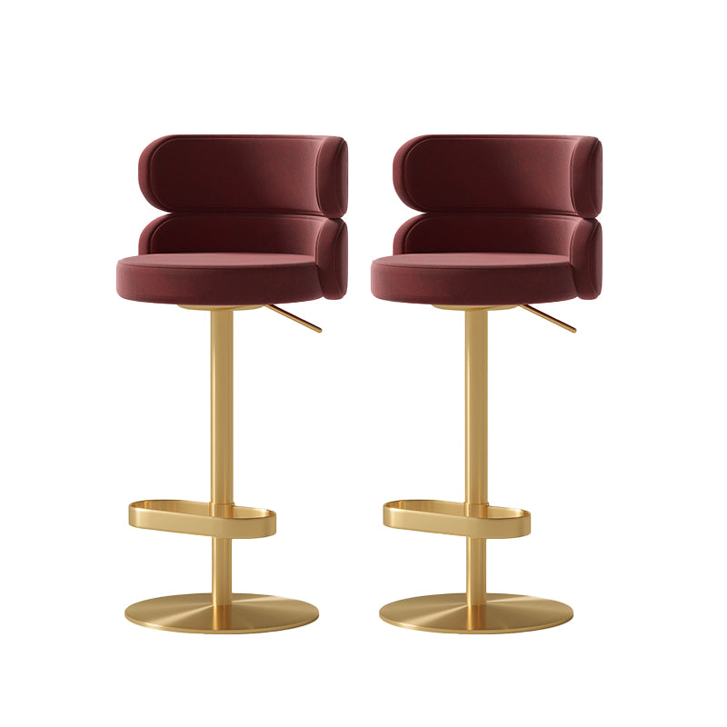 Contemporary Low Back Dining Stool Adjustable Height Bar Stool with Footrest