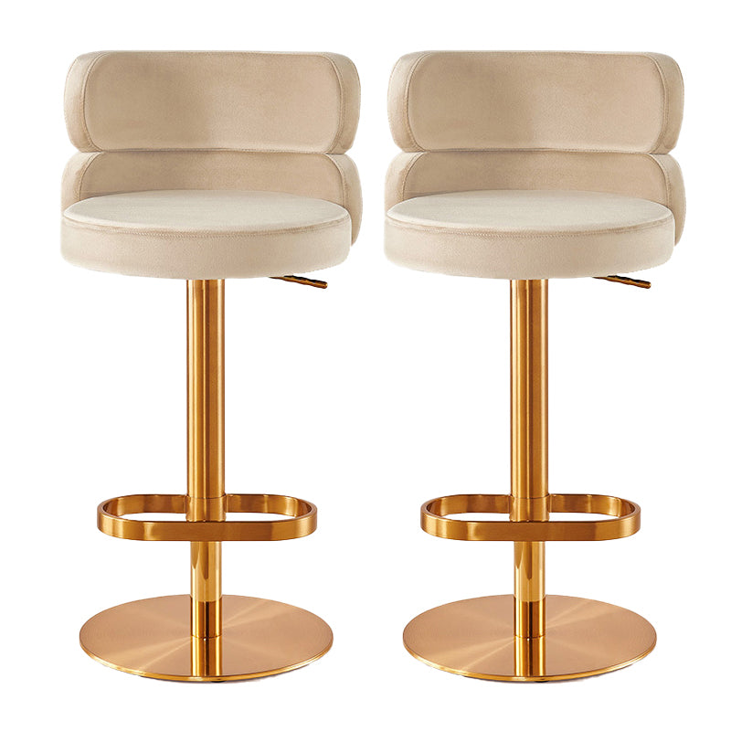 Contemporary Low Back Dining Stool Adjustable Height Bar Stool with Footrest