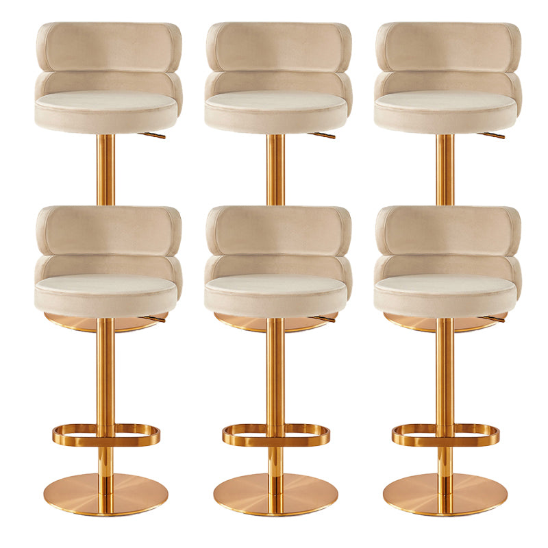 Contemporary Low Back Dining Stool Adjustable Height Bar Stool with Footrest