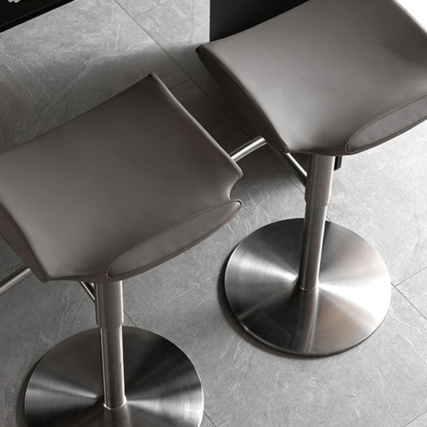 Contemporary Backless Dining Stool Adjustable Height Bar Stool with Footrest