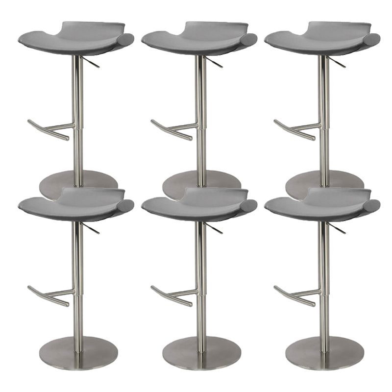 Contemporary Backless Dining Stool Adjustable Height Bar Stool with Footrest