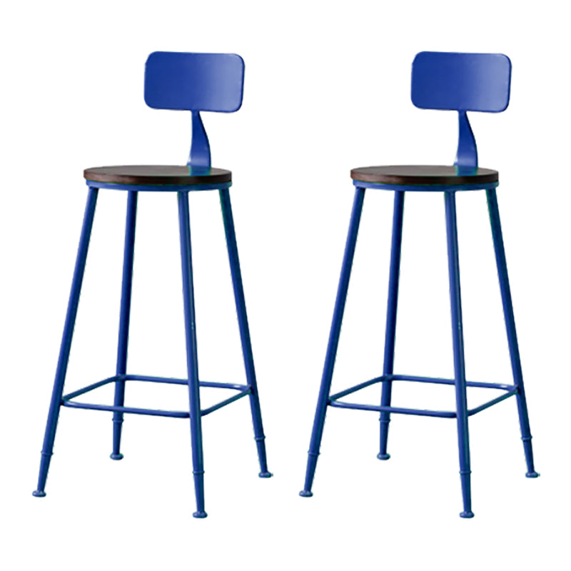Modern Armless Backrest Counter Stool Iron Bar Stool with Seat and Pedal for Cafe