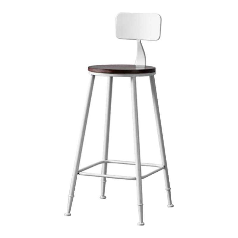 Modern Armless Backrest Counter Stool Iron Bar Stool with Seat and Pedal for Cafe