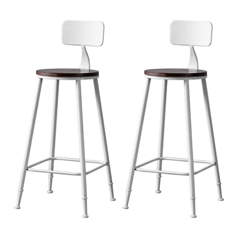Modern Armless Backrest Counter Stool Iron Bar Stool with Seat and Pedal for Cafe