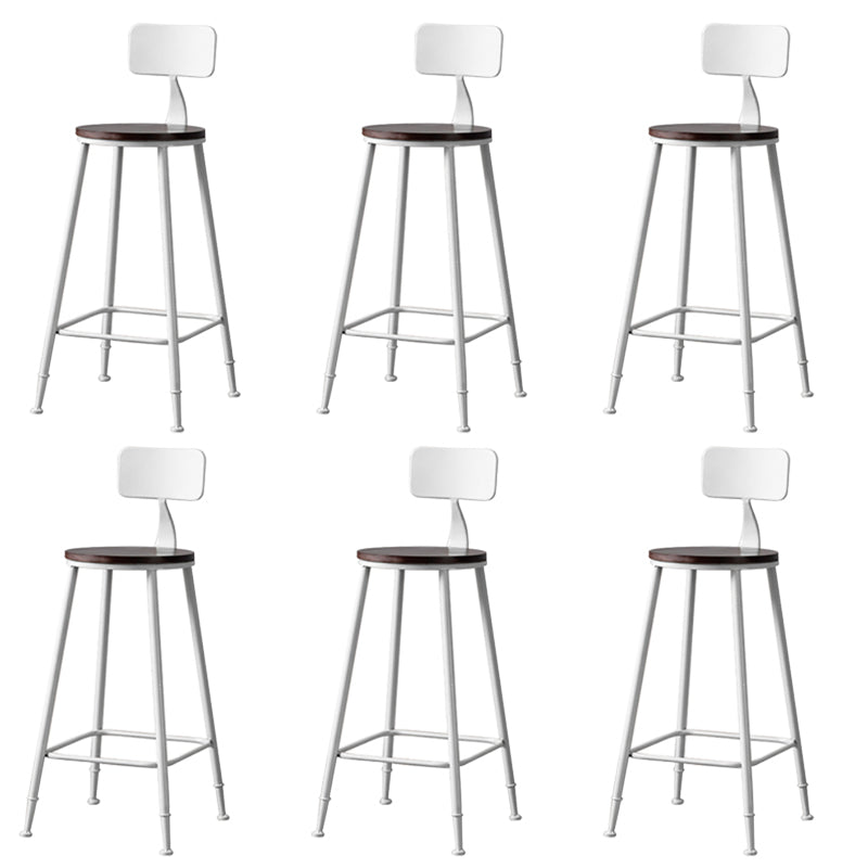 Modern Armless Backrest Counter Stool Iron Bar Stool with Seat and Pedal for Cafe