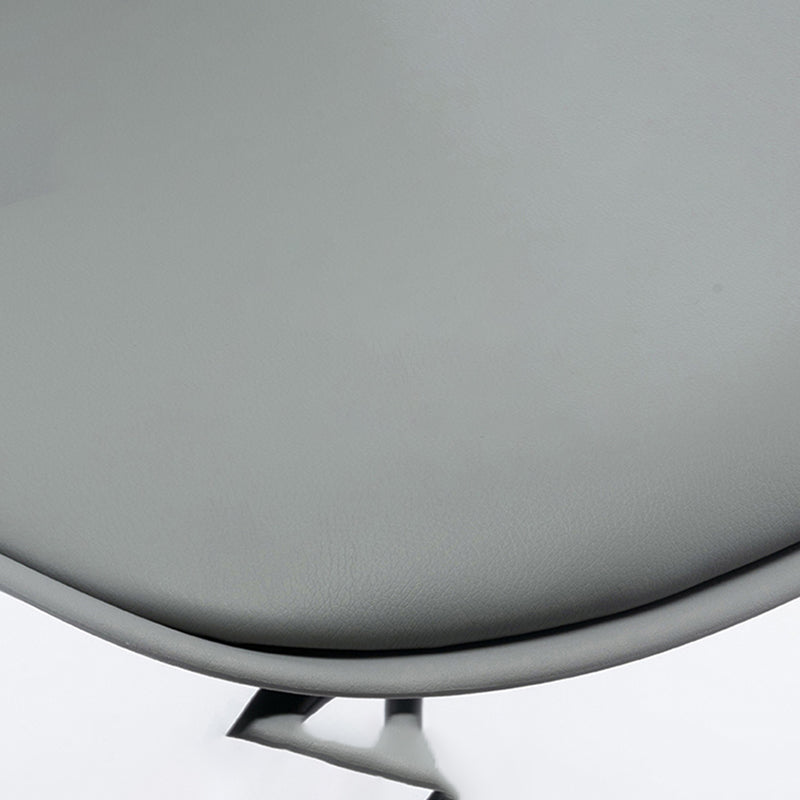 Contemporary Metal Frame Bar Stool Low Back PU Leather Bar Stool for Living Room