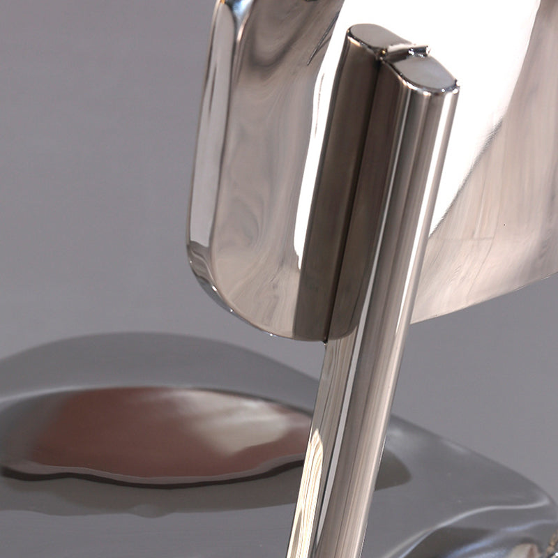 Industrial Armless Bar Stools Metal Low Back Dining Stool with Footrest