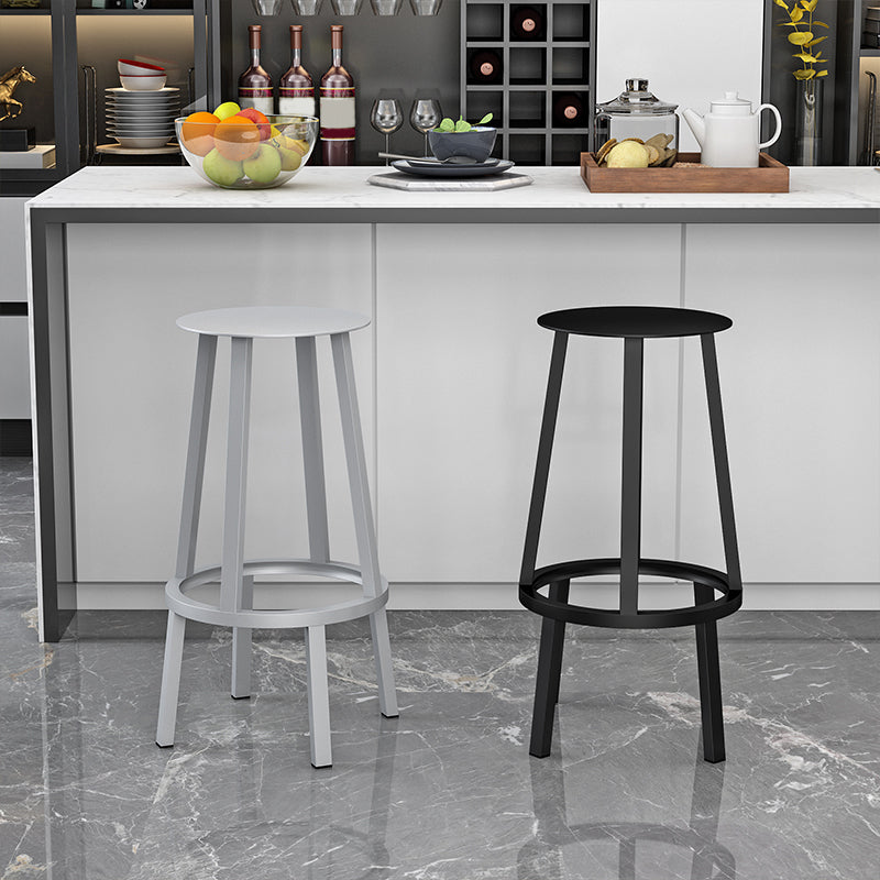 Industrial Rotatable Backless Counter Stool Iron Bar Stool with  Pedal for Bar