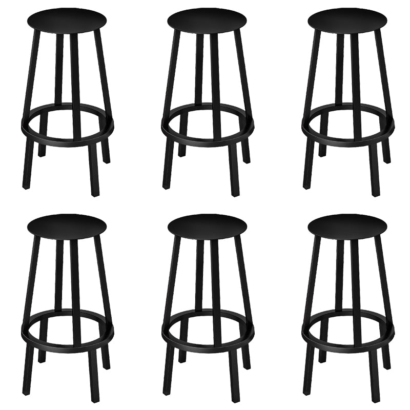 Industrial Rotatable Backless Counter Stool Iron Bar Stool with  Pedal for Bar