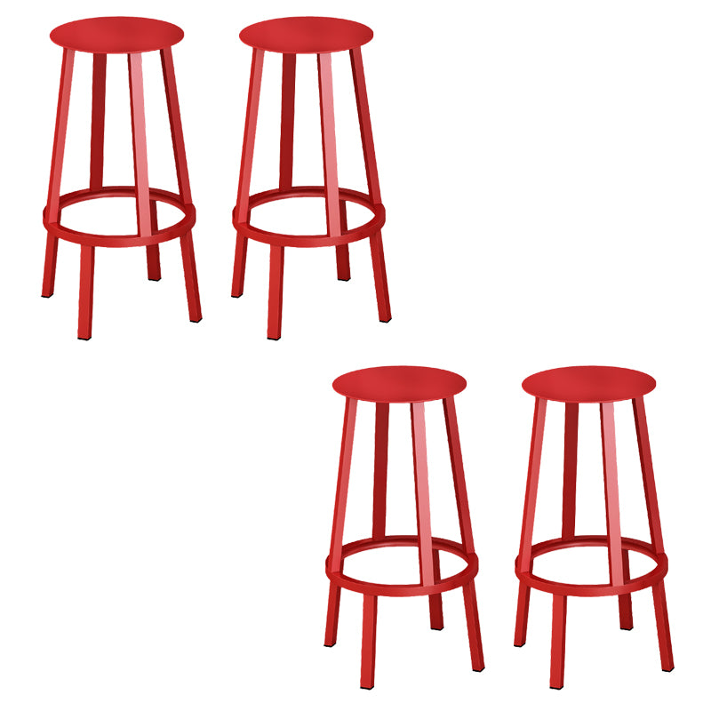 Industrial Rotatable Backless Counter Stool Iron Bar Stool with  Pedal for Bar