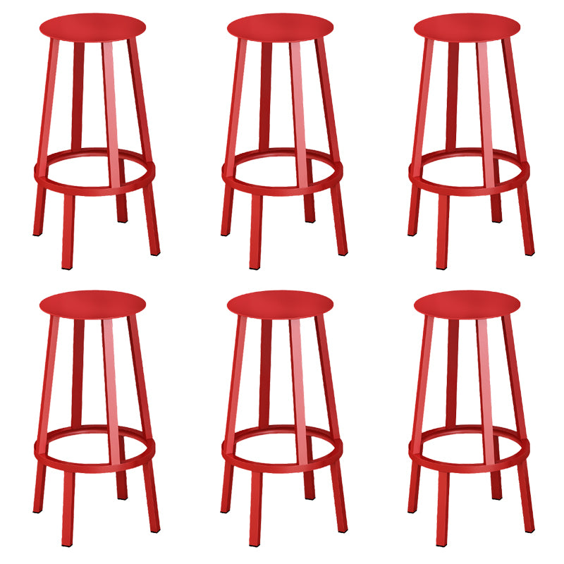 Industrial Rotatable Backless Counter Stool Iron Bar Stool with  Pedal for Bar