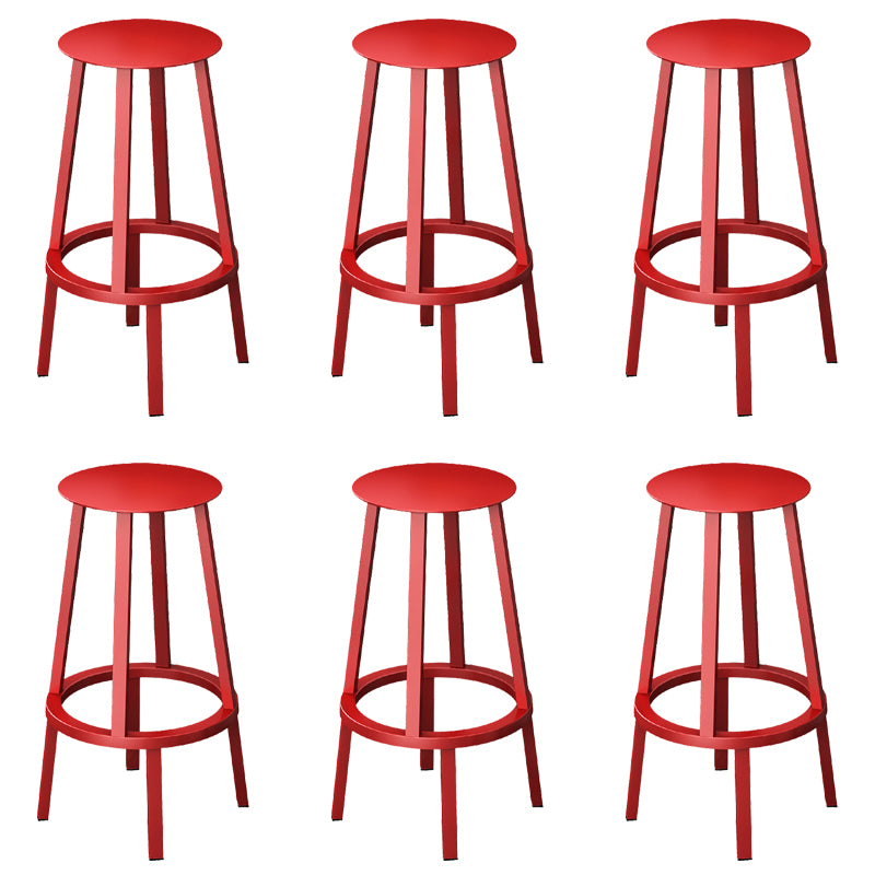 Industrial Rotatable Backless Counter Stool Iron Bar Stool with  Pedal for Bar