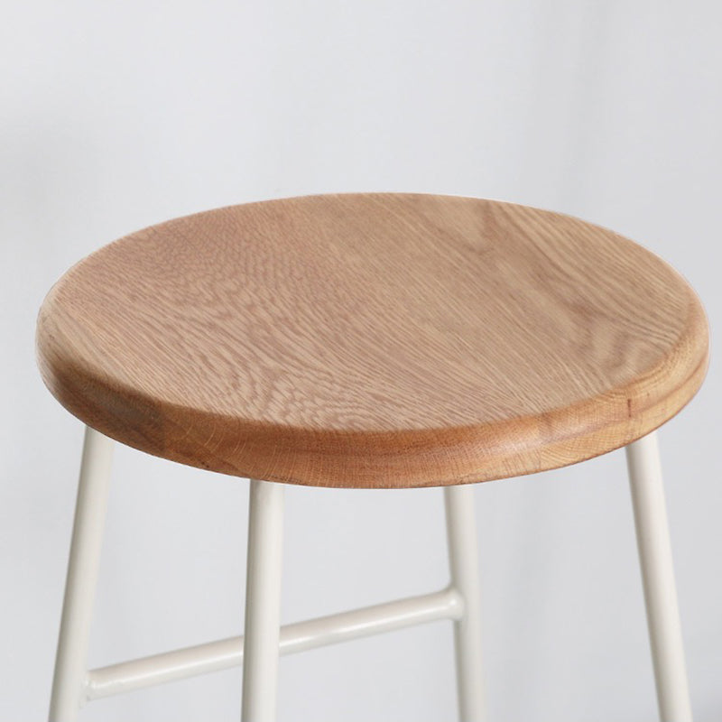 Modern Armless Backless Counter Stool Iron Bar Stool with Seat and Pedal for Cafe