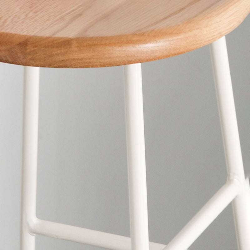 Modern Armless Backless Counter Stool Iron Bar Stool with Seat and Pedal for Cafe